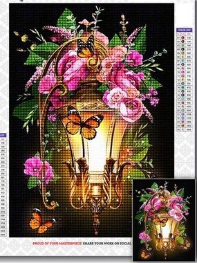 New 5D “Garden Lantern” Diamond Art Kit, 12x16”